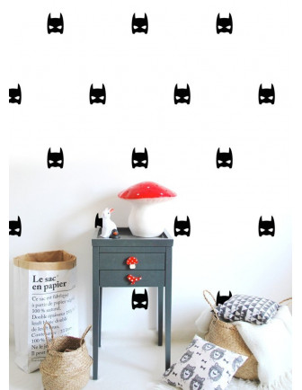 Stickers muraux masques super héros noirs Pom le bonhomme
