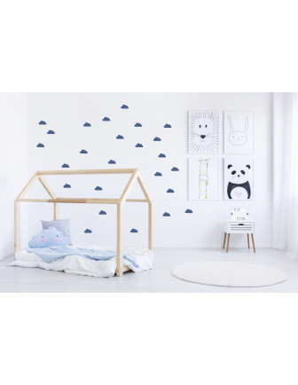 Stickers muraux nuages bleus Pom le bonhomme
