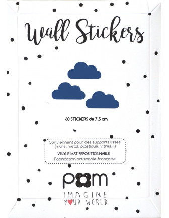 Stickers muraux nuages bleus Pom le bonhomme
