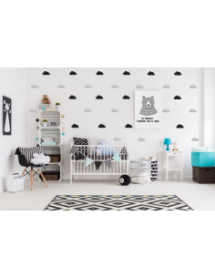 Stickers muraux nuages noirs argent Pom le bonhomme 2