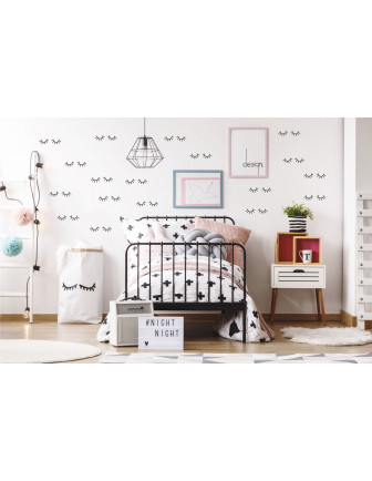 Stickers muraux petits cils noirs Pom le bonhomme