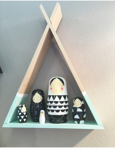 Etagere Tipi Coloris Bois Naturel Noir Et Blanc Les Bambetises