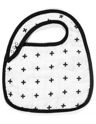 Bavoir en Coton Bio Imprimé Croix Suisse Modern Burlap