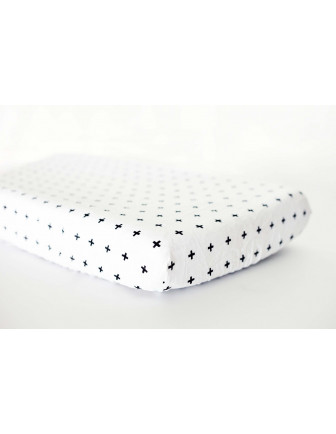 Housse Matelas à Langer Imprimé Croix Suisse Modern Burlap