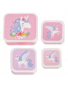 4 Boites à Gouter Licorne et Fleurs A Little Lovely Company