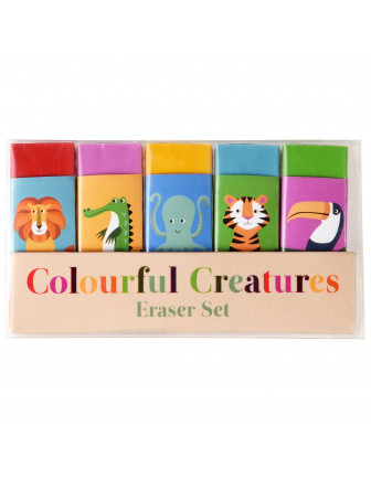 Coffret 5 Gommes Animaux de la Jungle