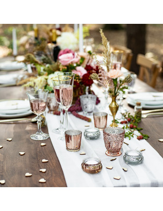 Pot en Verre Effet Métal et Rose Gold 6 Cms Déco Table Champêtre
