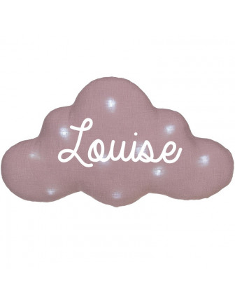 Veilleuse Nuage Mauve Grisé Personnalisable Ecriture Blanche