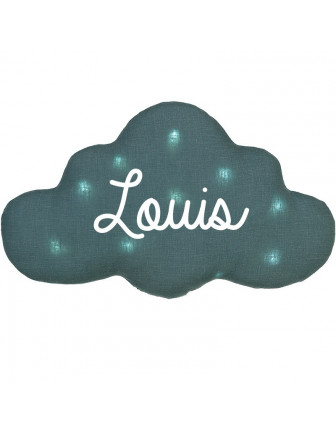 Veilleuse Nuage Bleu Canard Personnalisable Ecriture Blanche