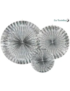 3 Rosaces Argent Holographiques en Carton