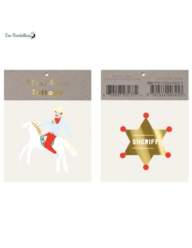 2 Tatouages Shérif et Etoile Shérif Meri Meri