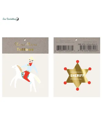 2 Tatouages Shérif et Etoile Shérif Meri Meri