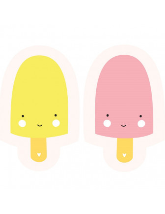 Coussin Crême Glacée Rose et Jaune A Little Lovely Company