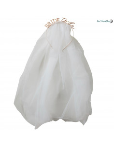 Serre Tête Bride To Be Rose Gold avec Voile Accessoire Evjf 2