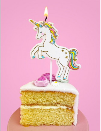 Bougie Anniversaire Licorne Arc en Ciel Déco Gateau
