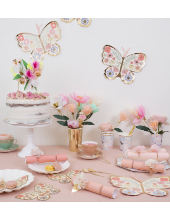 10 Tiges Fleurs en Papier Pastels Meri Meri Déco Fête Thème Fée