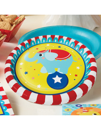 8 Grandes Assiettes Elephant Thème Cirque Déco Fête Cirque