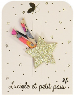 Barrette Clip Etoile Filante Dorée Liberty Betsy Fluo