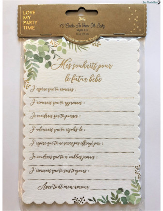 10 Cartes de Voeux Baby Shower Champêtre