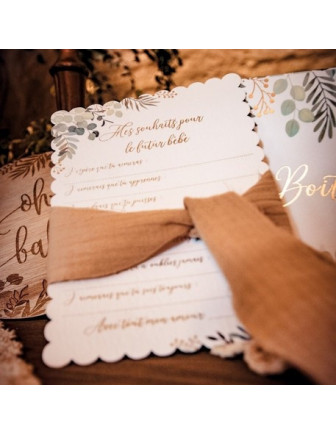 10 Cartes de Voeux Baby Shower Champêtre Jeux Baby Shower