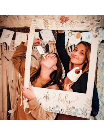 Cadre Photobooth Oh Baby Champêtre 80X58Cms Déco Baby Shower
