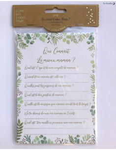10 Cartes Jeu Baby Shower Qui connait le mieux Maman?