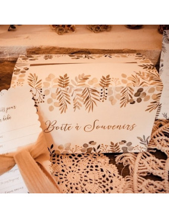 Boite à Souvenir Champêtre pour Baby Shower Jeu Baby Shower