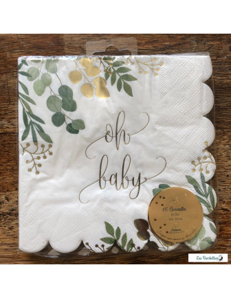 16 Serviettes en Papier Oh Baby Champêtre
