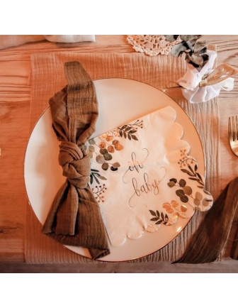 16 Serviettes en Papier Oh Baby Champêtre Déco Thème Champêtre