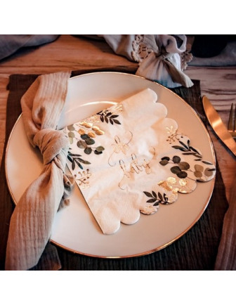 16 Serviettes en Papier Oh Baby Champêtre Déco Baby Shower Champêtre