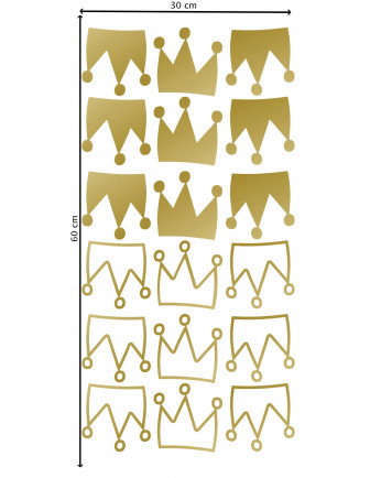 Stickers Muraux Couronnes Dorées Pom le Bonhomme Déco Design Chambre Enfant