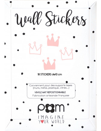 Stickers Muraux Couronnes Roses Pom le Bonhomme Déco Chambre Fille