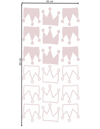 Stickers Muraux Couronnes Roses Pom le Bonhomme Déco Chambre Fille Design