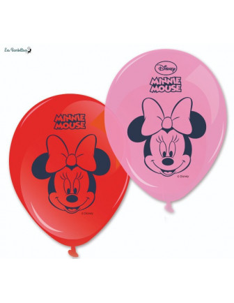 8 Ballons Minnie™ Rouges et Roses