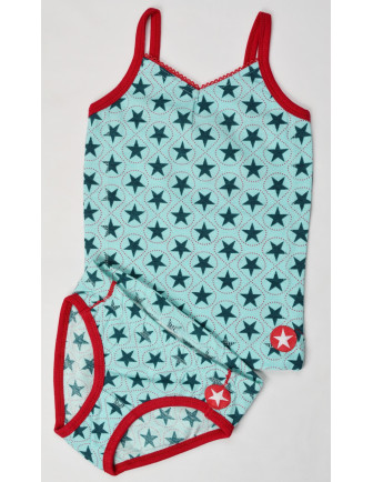 Ensemble Bleu Turquoise Etoiles Vert Foncé Kik Kid