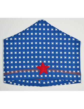 Bonnet Bébé Imprimé Croix Fond Bleu Kik Kid