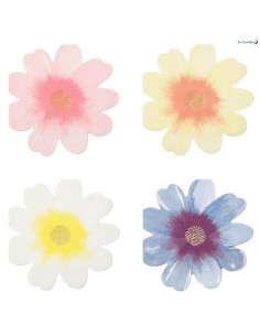 16 Serviettes en Papier Fleurs Pastels Meri Meri