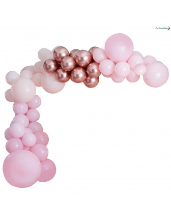 Kit Arche 200 Ballons Rose Gold, Rose Pastel