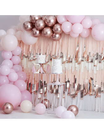 Kit Arche 200 Ballons Rose Gold, Rose Pastel Déco Rose Or
