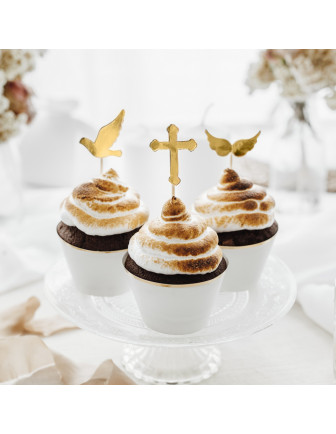 6 Cake Toppers Symboles Baptême ou Communion Déco Gateau