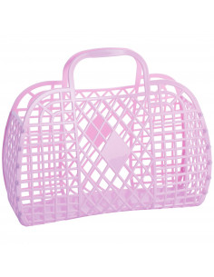 Grand Panier Rétro en Plastique Lilas