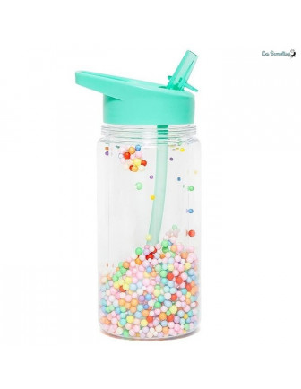 Gourde Enfant Transparente avec Billes Pastels