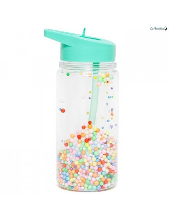 Gourde Enfant Transparente avec Billes Pastels Gourde Maternelle