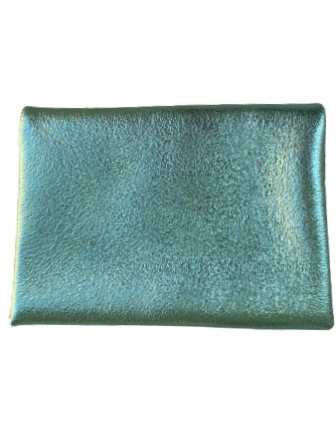 Porte Monnaie Cuir Irisé Vert Menthe