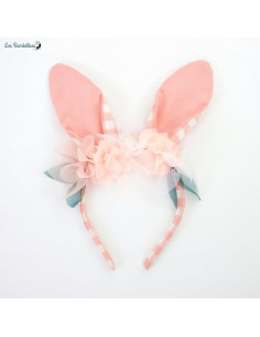 serre-tete-oreilles-de-lapin-vichy-rose-paques-anniversaire