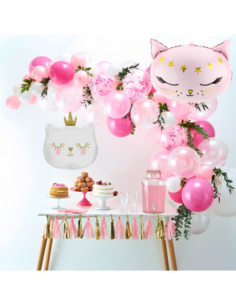 ballon-chat-blanc-avec-couronne-en-aluminium-deco-anniversaire-fille