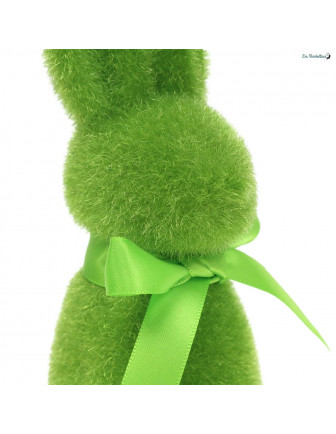 lapin-decoration-flocke-vert-15-cms-deco-paques-original