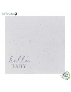 16-serviettes-hello-baby-shower-mixte-fille-garcon-deco-table-chic 2