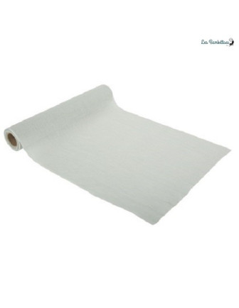 Chemin de Table Mousseline Coton Vert Eucalyptus