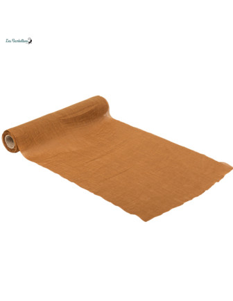 chemin-de-table-mousseline-marron-28cmx5m